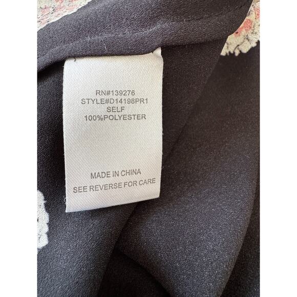 DANIEL RAINN Koda Blouse Size XXL Split Neck Black Floral 3/4 Sleeve Stichfix - Picture 6 of 10